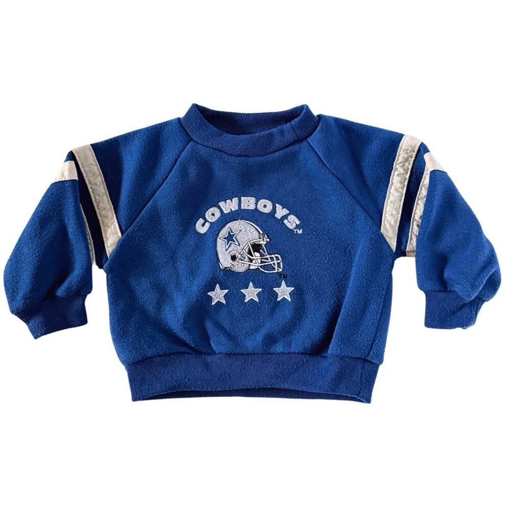 Vintage Dallas Cowboys Baby Sweatshirt 12M NFL Team Babyfair Blue Pullover